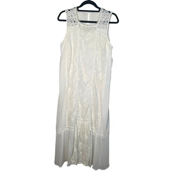 Anthropologie S Marguerite Lace Midi Dress Cotton Sleeveless Crewneck White EUC! - Picture 2 of 7